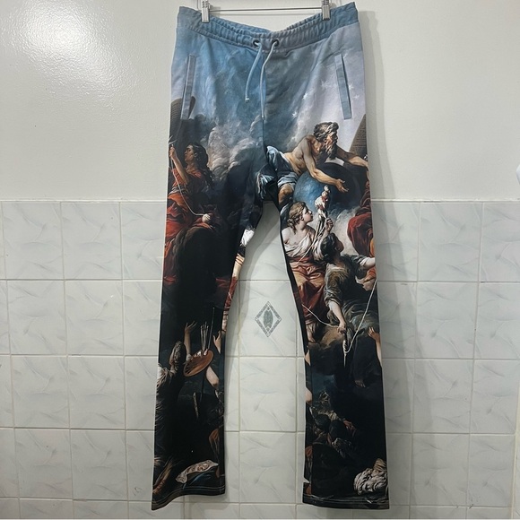 Left Point Loose Fit Pants XL Streetwear Classic Art Painting Skater Avant Garde - Picture 4 of 14